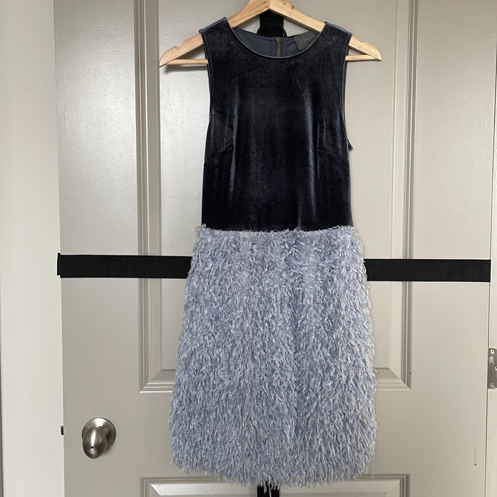 Anthropologie Sunday in Brooklyn Velvet & Feather Dress